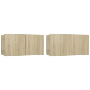 vidaXL Meubles TV suspendus 2 pcs Chêne sonoma 60x30x30 cm pas cher