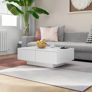 vidaXL Table basse Blanc 90x60x31 cm Aggloméré pas cher