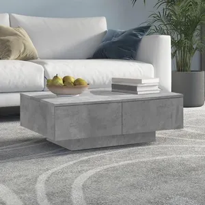 vidaXL Table basse Gris béton 90x60x31 cm Aggloméré pas cher