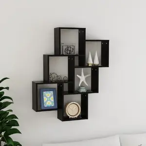 Comparateur de prix : Vidaxl - tagère murale cube Noir 78x15x93 cm Bois d'ingénierie