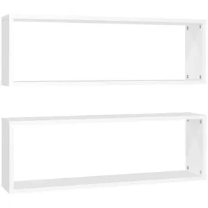 Comparateur de prix : vidaXL Étagères cube murales 2pcs Blanc 80x15x26,5cm bois d'ingénierie