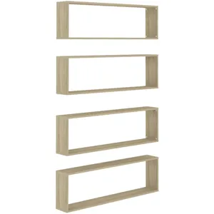 Comparateur de prix : VIDAXL Wandschappen kubus 4 st 100x15x30 cm bewerkt hout sonoma eiken807089