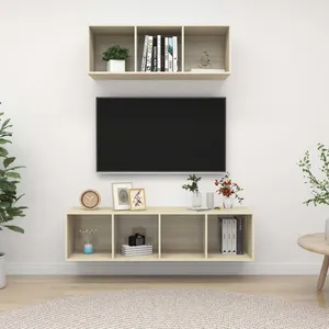 Comparateur de prix : vidaXL Vidaxl Ensemble De Meubles Tv 2 Pcs Chêne Sonoma Bois D'ingénierie