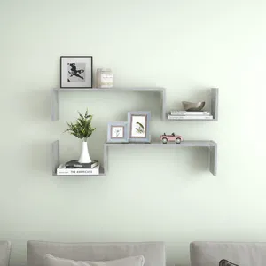 Comparateur de prix : vidaXL Étagères murales 2 pcs Gris béton 100x15x20 cm Aggloméré