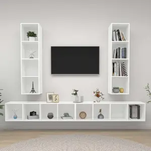 Comparateur de prix : Non communiqué vidaXL Meubles TV muraux 4 pcs Blanc Aggloméré