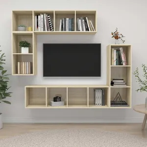 Comparateur de prix : vidaXL Ensemble de meubles TV 4 pcs Chêne sonoma Bois d'ingénierie