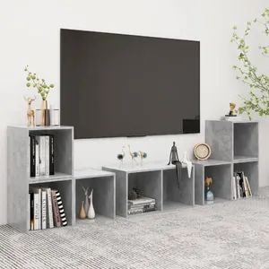 vidaXL Vidaxl Ensemble De Meubles Tv 6 Pcs Gris Béton Bois D'ingénierie pas cher