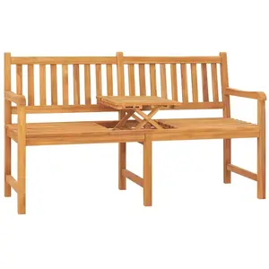 Comparateur de prix : vidaXL Banc de jardin 3 places avec table 150 cm bois de teck massif