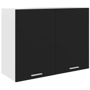 Vidaxl armoire suspendue noir 80x31x60 cm bois d’ingénierie 801277 pas cher