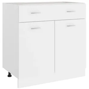 Comparateur de prix : vidaXL Armoire de plancher à tiroir Blanc 80x46x81,5 cm Aggloméré