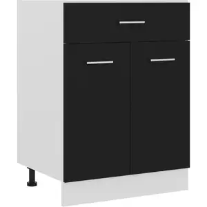Comparateur de prix : vidaXL Armoire de plancher à tiroir Noir 60x46x81,5 cm Bois ingénierie