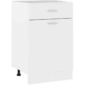Comparateur de prix : vidaXL Armoire de plancher à tiroir Blanc 50x46x81,5 cm Aggloméré