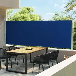vidaXL Auvent latéral rétractable de patio 600x160 cm bleu pas cher