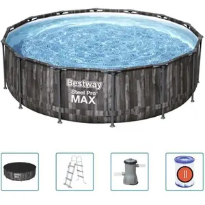 Bestway Ensemble de piscine ronde Steel Pro MAX 427x107 cm pas cher