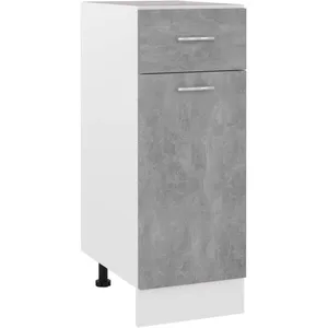 vidaXL Armoire de plancher à tiroir Gris béton 30x46x81,5 cm Aggloméré pas cher