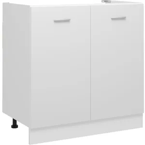 Comparateur de prix : Armoire de plancher d'évier Blanc 80x46x81,5 cm Aggloméré Vidaxl Blanc