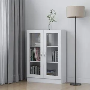 Comparateur de prix : vidaXL Armoire à vitrine Blanc 82,5x30,5x115 cm Aggloméré