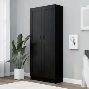 vidaXL Vidaxl Bibliothèque Noir 82,5x30,5x185,5 Cm Bois D'ingénierie pas cher