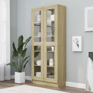 Comparateur de prix : vidaXL Armoire à vitrine Chêne sonoma 82,5x30,5x185,5 cm Aggloméré