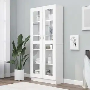 Comparateur de prix : Armoire à vitrine Blanc 82,5x30,5x185,5 cm Bois d'ingénierie vidaXL
