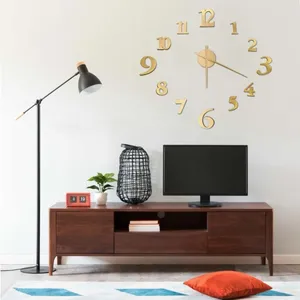 Comparateur de prix : VIDAXL Horloge murale 3D Design moderne Doré 100 cm XXL