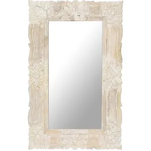Non communiqué vidaXL Miroir Blanc 80x50 cm Bois de manguier massif