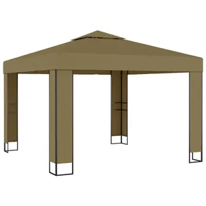 GENERIQUE vidaXL Belvédère avec double toit 3x3x2,7 m Taupe 180 g/m²