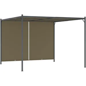 Comparateur de prix : vidaXL Pergola de jardin avec auvent rétractable 3x3 m Taupe 180 g/m²