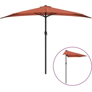 Comparateur de prix : vidaXL Parasol de balcon et mât en aluminium Terre cuite 300x155x223cm