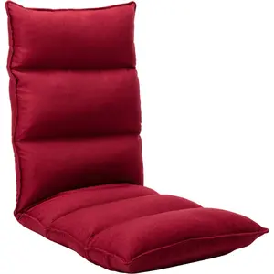 vidaXL Chaise pliable de sol Rouge bordeaux Tissu pas cher