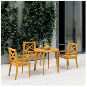 vidaXL Chaises à dîner d'extérieur 3 pcs Bois d'acacia massif pas cher