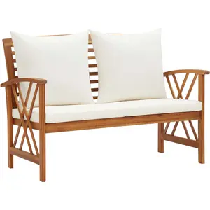 Comparateur de prix : vidaXL Banc de jardin avec coussins 119 cm Bois solide d'acacia