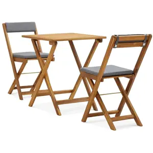 Comparateur de prix : vidaXL Meuble de bistro pliable 3 pcs et coussins Bois d'acacia