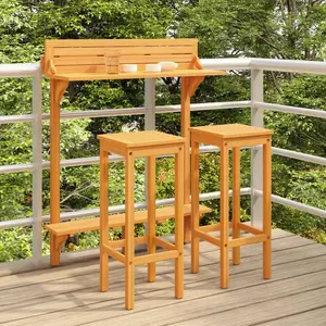 Comparateur de prix : vidaXL Ensemble de bar de balcon 3 pcs Bois d'acacia solide