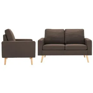 vidaXL Ensemble de canapés 2 pcs Tissu Marron