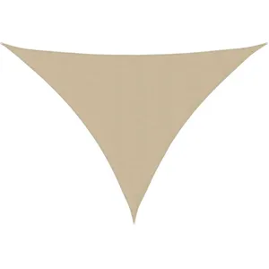 vidaXL Voile de parasol tissu oxford triangulaire 3,5x3,5x4,9 m beige pas cher