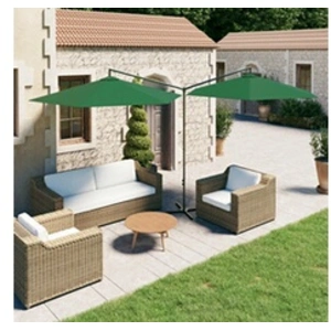 vidaXL Parasol double avec mât en acier Vert 600 cm pas cher