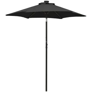 vidaXL Parasol avec lumières LED Noir 200x211 cm Aluminium pas cher