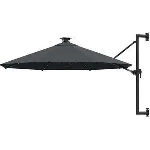 Comparateur de prix : vidaXL Parasol mural avec mât métallique et LED 300 cm Anthracite