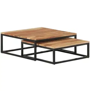 Comparateur de prix : vidaXL Tables basses gigognes 2 pcs Bois d'acacia massif