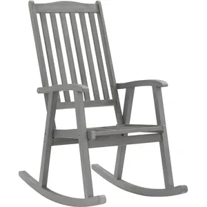 vidaXL Chaise à bascule gris bois d'acacia massif pas cher