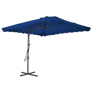vidaXL Vidaxl Parasol De Jardin Avec Mât En Acier Bleu 250x250x230 Cm pas cher