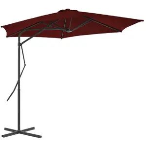 vidaXL Parasol d'extérieur avec mât en acier Rouge bordeaux 300x230 cm pas cher