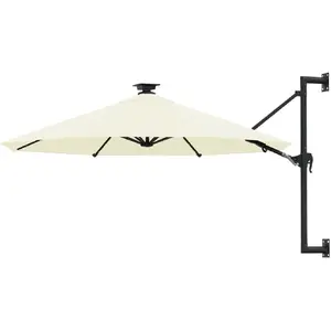 Comparateur de prix : vidaXL Parasol mural avec mât métallique et LED 300 cm Sable