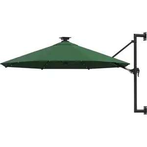 Comparateur de prix : vidaXL Parasol mural avec mât métallique et LED 300 cm Vert