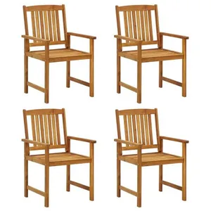 vidaXL Chaises de jardin lot de 4 Bois d'acacia solide pas cher
