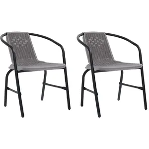 Comparateur de prix : vidaXL Chaises de jardin 2 pcs Plastique Rotin et acier 110 kg