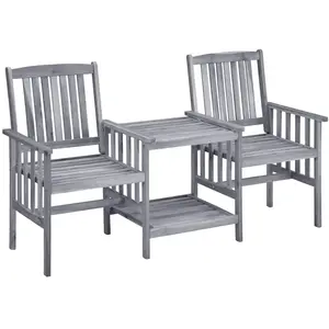 vidaXL Chaises de jardin avec table à thé 159x61x92 cm bois d'acacia pas cher