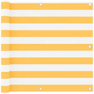 vidaXL Écran de balcon Blanc et jaune 90x400 cm Tissu Oxford