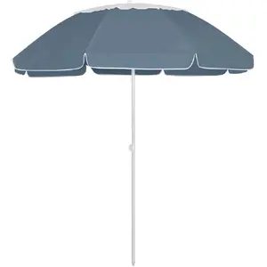 vidaXL Parasol de Plage - Bleu pas cher